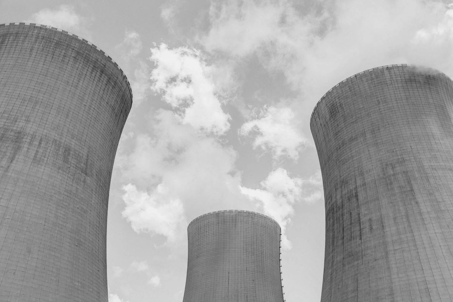 Cooling towers at a power plant